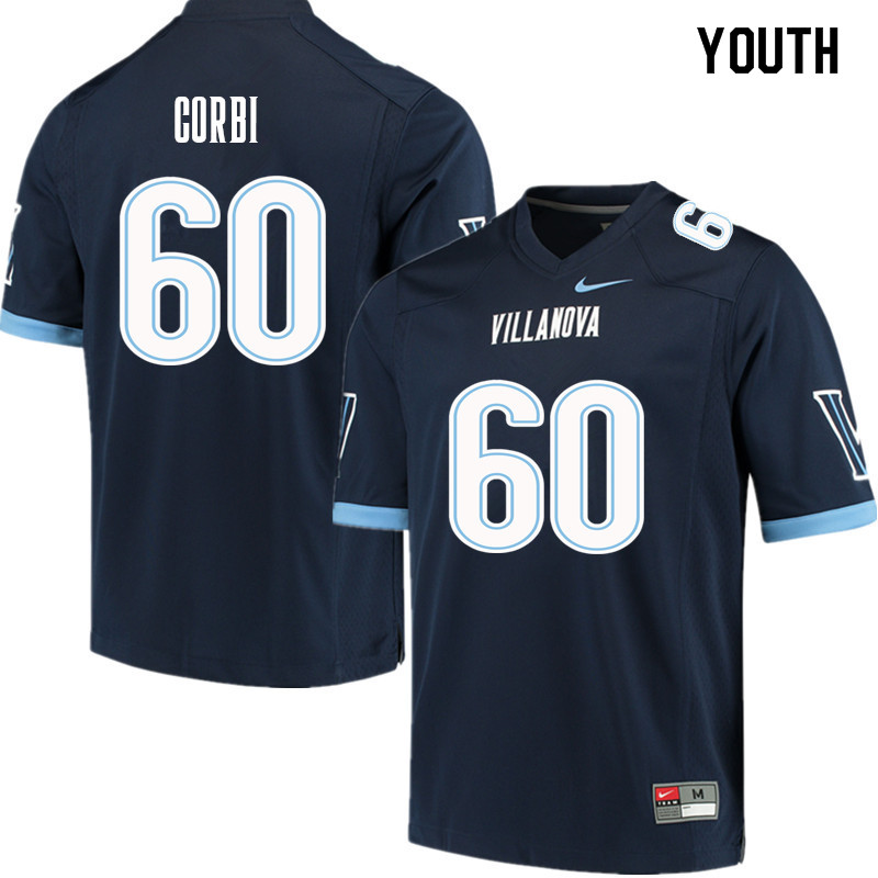Youth #60 Michael Corbi Villanova Wildcats College Football Jerseys Sale-Navy - Click Image to Close